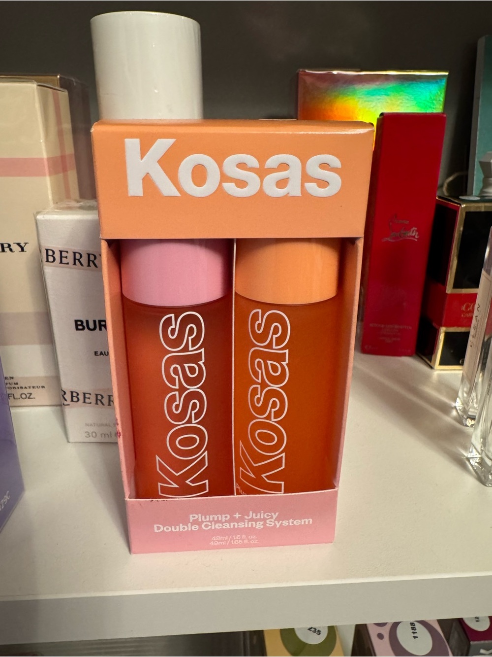 Kosas Double Cleansing Set in Peach and Pink